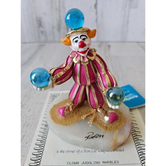 Ron Lee clown juggling marbles juggler vintage statue gold 1999 limited statue f - Picture 9 of 9